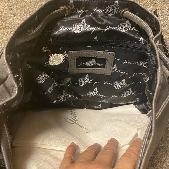 SALE 🦋 Gray Color Sharif Joan Boyce Purse Shoulder Bag With Purse Bag NWOT - Picture 9 of 12